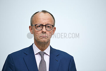 Berlin  Deutschland - Friedrich Merz bei der Pressekonferenz zum Ergebnis der Landtagswahl in Niedersachsen.