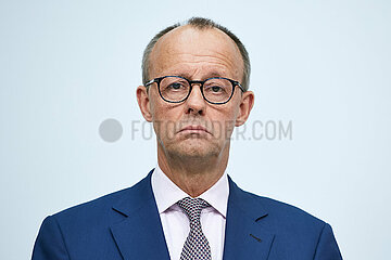 Berlin  Deutschland - Friedrich Merz bei der Pressekonferenz zum Ergebnis der Landtagswahl in Niedersachsen.