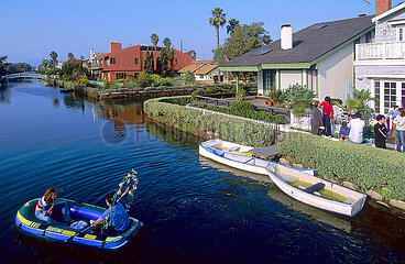 VEREINIGTE STAATEN VON AMERIKA. Kalifornien. Los Angeles. Little Venedig. Häuser und Kanäle von Little Venedig.