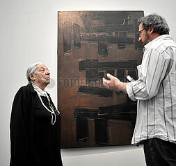 FRANCE. AVEYRON (12) RODEZ  SOULAGES MUSEUM. SHOWROOM PERMANENT INSTALLATION OF LIGHTING WITH COLETTE SOULAGES
