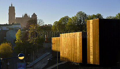 France  Aveyron (12) Rodez. Musée Soulages. Designed and built by Catalan architects RCR arquitectes  it is entirely covered with Corten steel.