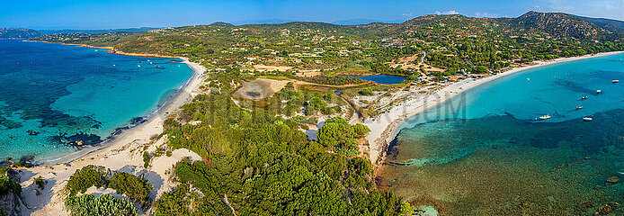 France  Corse-du-Sud (2A) Aerial view of Acciaju beach