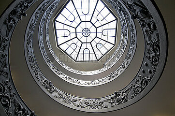 Italy. Rome. Spiral staircase in the Vatican Museums  Vatican City