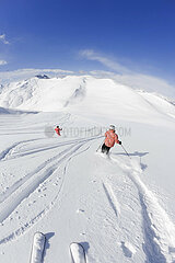 France. Alpes-de-Haute-Provence (04) Val d'Allos. Ski resort of Foux d'Allos. Free ride ski