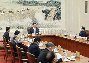 China-Beijing-Li Zhanshu-NPC-Vorsitzende (CN)