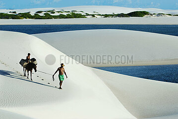 BRAZIL. NORDESTE. STATE OF MARANHAO. LENCOIS MARANHENSES NATIONAL PARK. A UNIQUE PLACE IN THE WORLD: IMMACULATE WHITE SAND DUNES WAVING FOR TENS OF KILOMETERS  PUNCTUATED BY FRESHWATER LAKES. ONE OF THE MOST BEAUTIFUL NATIONAL PARKS IN THE COUNTRY