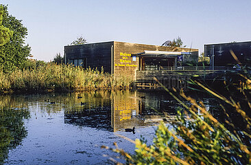 France. Aquitaine. Gironde (33). Bassin d'Arcachon. The House of Nature at the entrance of the ornithological park of Teich