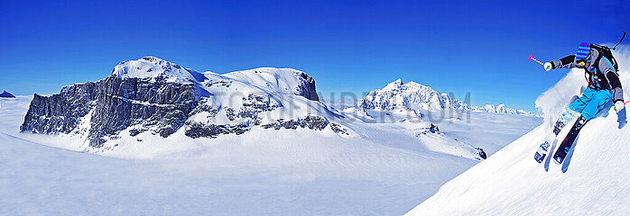 France  Savoie (73) Tignes  ski at 3000 meters of levels near the Grande Motte summit (3665 m)