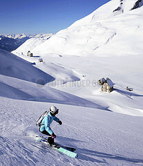 France  Savoy (73) La Rosiere  ski over the pass of Petit Saint Bernard