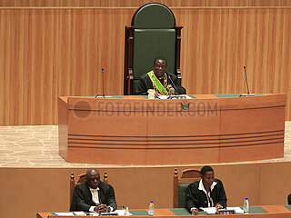 Simbabwe-Harare-Präsident-China-unterstütztes Parlamentsgebäude-Speech