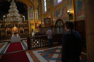 Kroatien  Zagreb - serbisch-orthodoxer Gottesdienst
