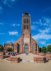 Kirche St. Marien  sanierte Altstadt  Hansestadt  Wismar  Mecklenburg-Vorpommern  Deutschland