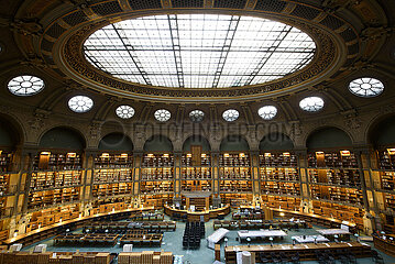 France. Paris (75) 2nd arrondissement. National Library of France (BNF). The Oval Room of the Richelieu Library
