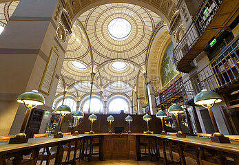 France. Paris (75) 2nd arrondissement. National Library of France (BNF). Richelieu website. The Labrouste room (spaces renovated by Virginie Bregal and Bruno Gaudin in 2016). INHA Library