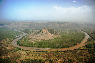 Ethiopia  Sidama region  areal view of Omo river