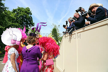 Royal Ascot  Ladies Day  Fashion: Women with hats at the racecourse