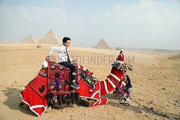 Ägypten-Giza-Pyramiden-tägliches Leben