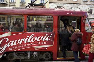 Croatia. Zagreb. Trams