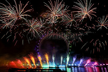Großbritannien-London-Neue Jahr-Feuer