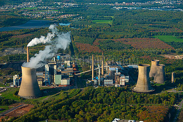 France  Moselle (57)  Saint Avold  aerial view of the Emile Huchet coal-fired power plant operated by GazelEnergie and unit 6 in operation