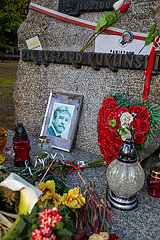 Polen  Warschau - Grab des polnischen Spions Ryszard Kuklinski (1930-2004) auf dem Powazki Militaerfriedhof (Cmentarz Wojskowy)