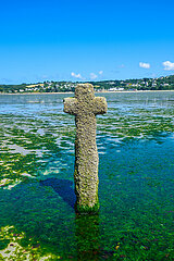 France. Brittany. Cotes d'Armor (22) Saint Michel-en-Greve. The Cross of Mid-Lieu. (PHOTO NOT AVAILABLE FOR CALENDARS AND POSTCARDS)