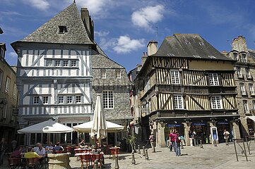 France. Brittany. Cotes d'Armor (22) Dinan. Half-timbered houses (PICTURE NOT AVAILABLE FOR CALENDAR OR POSTCARD)
