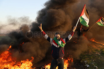 MIDEAST-GAZA CITY-DEMONSTRATION