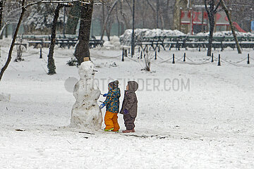 Rumänien-Bucharest-Snowfall