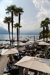 Schweiz  Ascona - Bar im Aussenbereich am Lago Maggiore