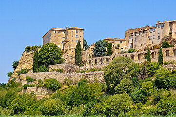 France. Provence. Vaucluse (84) Natural and regional park of the Luberon  Village of Lauris. Its castle rebuilt in 1733  classed as a historical monument