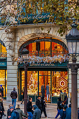 France. Paris (75) 8th arrondissement. The Guerlain store on the avenue des Champs-Elysees
