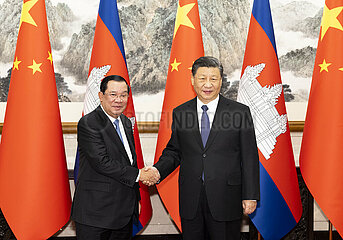 China-Beijing-Xi Jinping-Cambodian PM-Hun Sen-Meeting (CN)