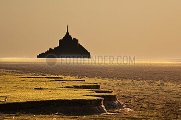 France. Normandy. Manche (50) Mont Saint-Michel  The abbey listed as a UNESCO World Heritage Site