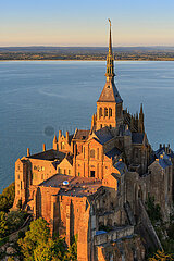 FRANCE. MANCHE (50) AERIAL VIEW OF THE BAY OF MONT-SAINT-MICHEL  A UNESCO WORLD HERITAGE CLASS