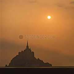France - Normandy. Manche (50) Mont Saint Michel abbey at sunset