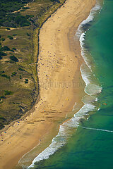 France. Charente-Maritime (17) Ile de Re. Aerial view of Conche des Baleines beach
