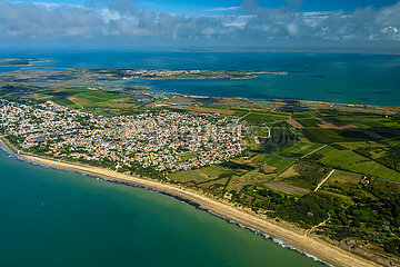 France. Charente-Maritime (17) Ile de Re. Aerial view of Couarde-sur-Mer