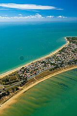 France. Charente-Maritime (17) Ile de Re. Aerial view of Rivedoux-plage  Sablanceaux
