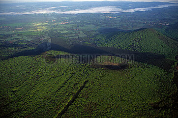 France. Puy-de-Dôme (63) Auvergne region. Puys (aerial view). Old volcano