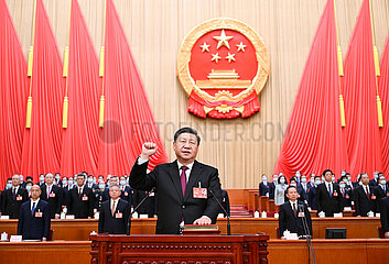(Zwei Sitzungen) China-Beijing-Xi Jinping-Constitution-Pleding-Treue (CN)
