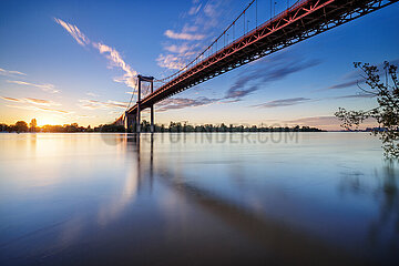 France. Gironde(33) Bordeaux. The Aquitaine bridge over the Garonne river at sunset