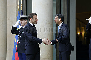 Frankreich-Paris-Präsident-Britisch-PM-Meeting