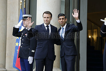 Frankreich-Paris-Präsident-Britisch-PM-Meeting