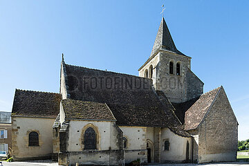 France. Auvergne Rhone Alpes. Allier (03) Pays de Troncais. Ainay-le-Chateau commune located at the limit of the forest of troncais. Saint Stephen's Church