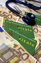 France. French Carte Vitale  Illustration of the vital card (health insurance) - Social Security