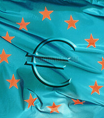 France. Euro Concept and European Union Flag