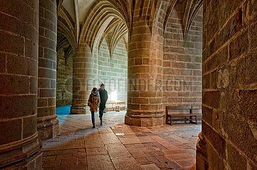 France. Normandy. Manche (50) The abbey of Mont-Saint-Michel  listed as a UNESCO World Heritage Site