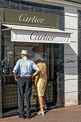 France. Alpes-Maritimes (06)  Cannes. Cartier Luxury jewelry store