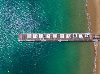 France. Alpes maritimes (06) Nice. Aerial view of Cannes pontoon - Altitude : 200 meters